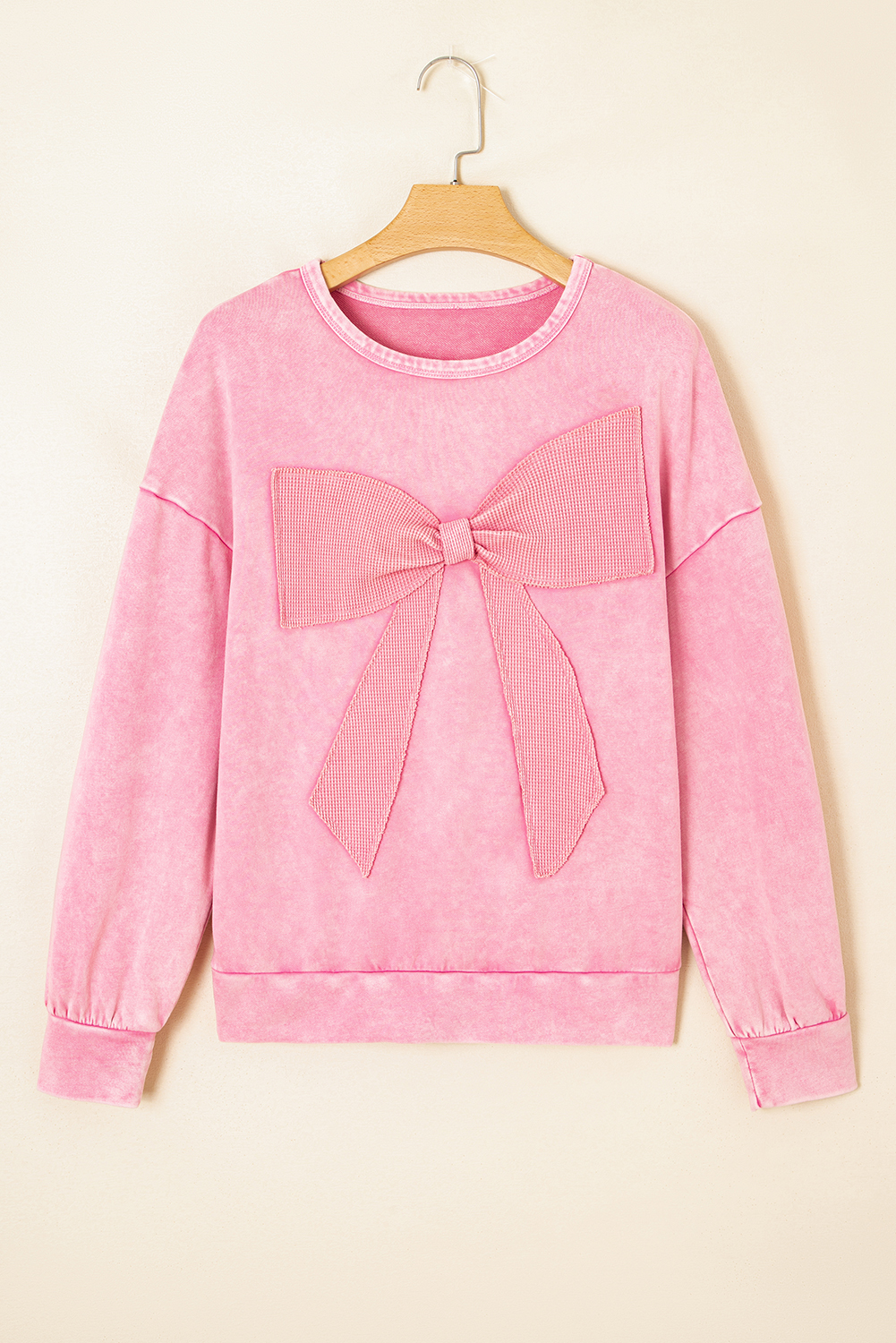 Darlin' Bow Waffle Mineral Wash Pullover (Multiple Colors)