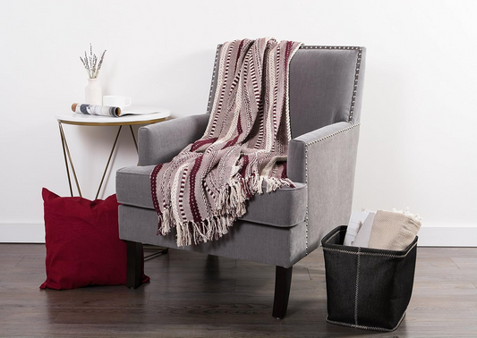 Farmhouse Fringed Throw Blanket (Multiple Colors)