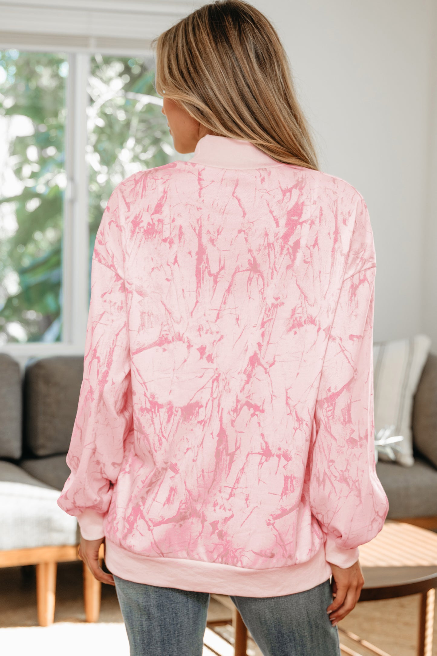 Pink Camo Mock Neck Sweatshirt