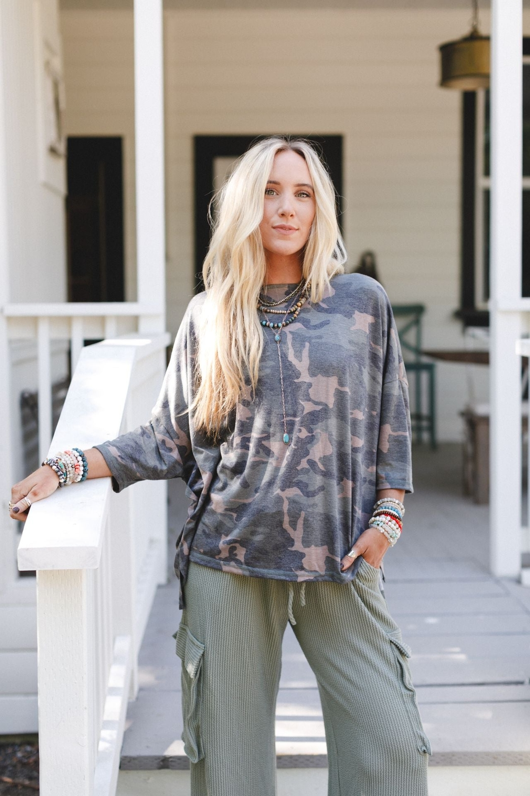 Country Girl Camo Boho Top - Preorder