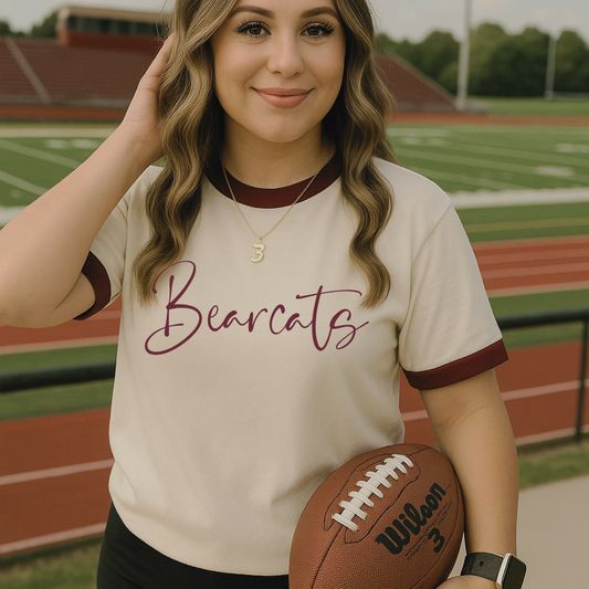 Maroon Ringer Spirit Tee (Custom Design)