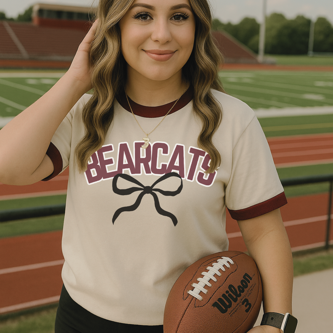 Maroon Ringer Spirit Tee (Custom Design)