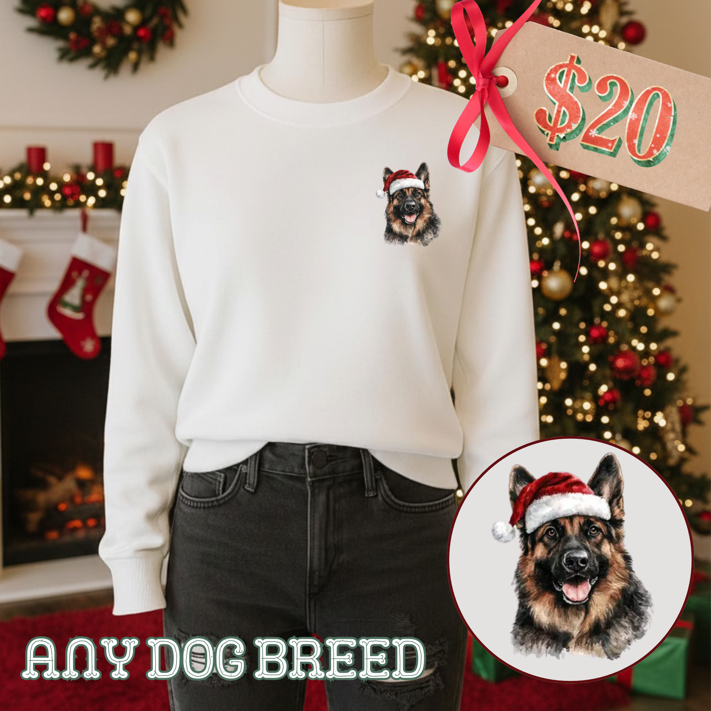 Holiday Pup Sweatshirt (Any Breed)
