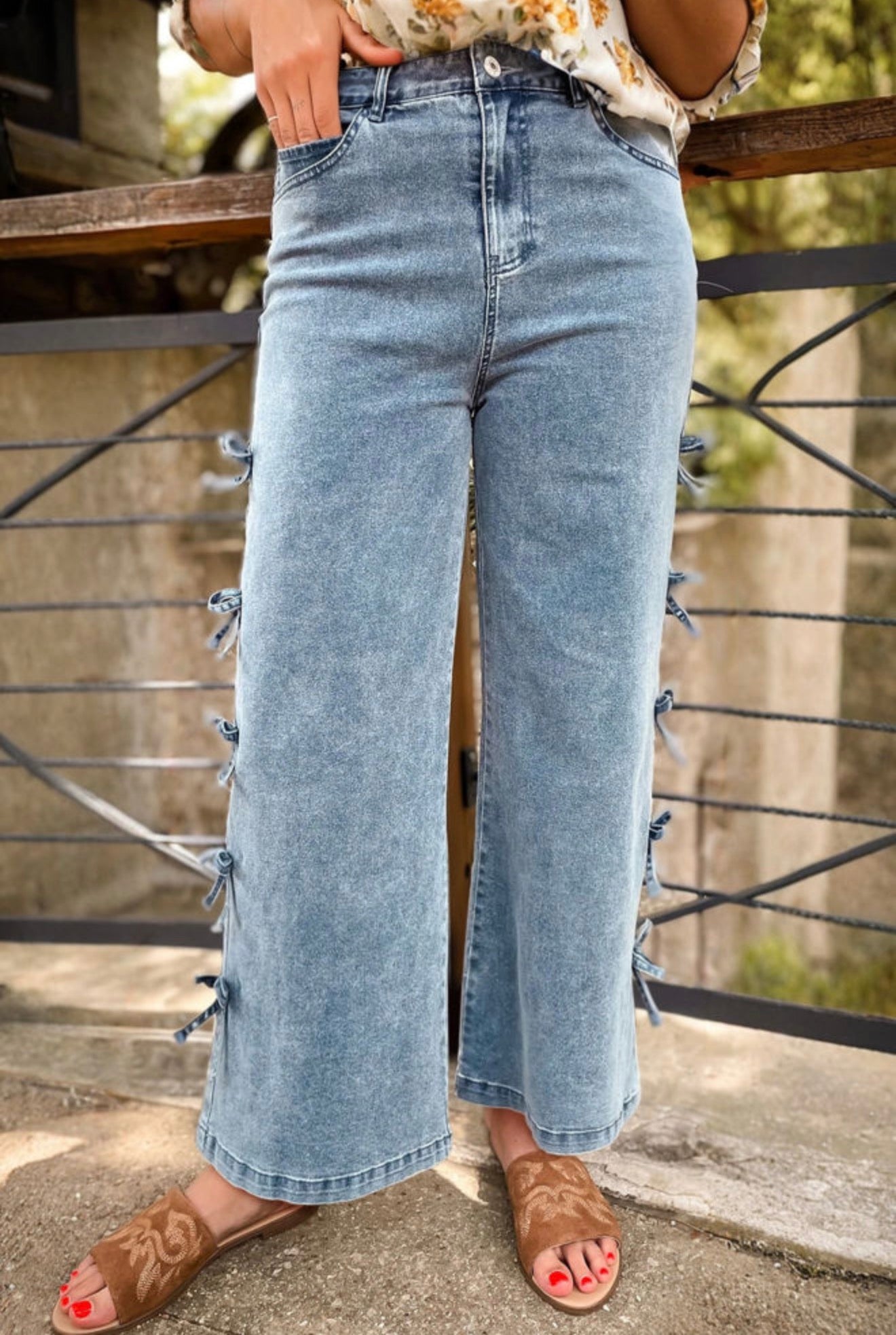 Beau Blue Bow Jeans (Pre-Order)
