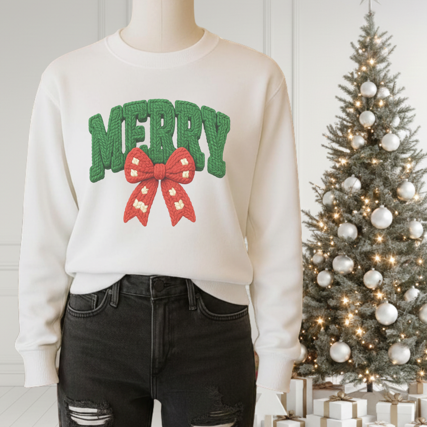 Christmas (Faux Embroidered) Sweatshirt (4 Designs)
