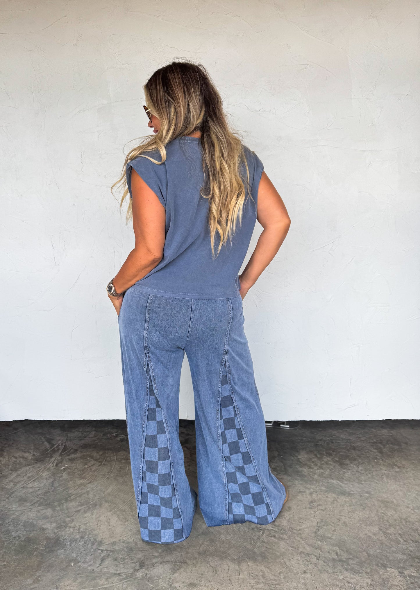Groove On Checker Flare Pants (Pre-Order)