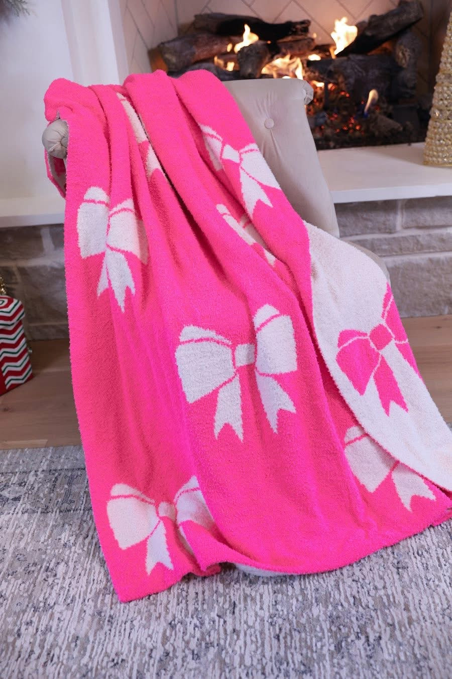 Tied Up in Pink Throw Blanket