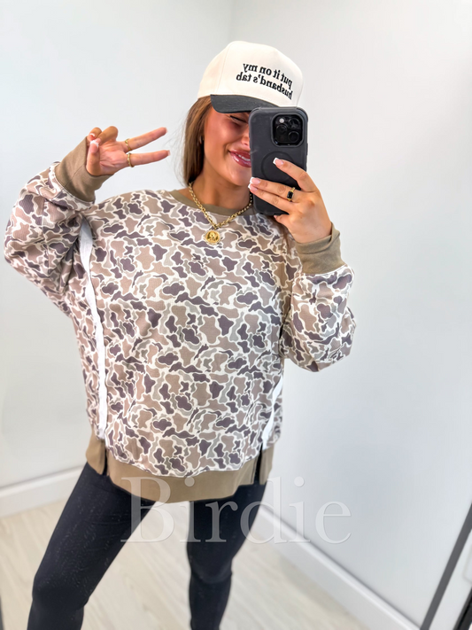Double Front Slit Pullover - Duck Camo - Birdie (Pre-Order)