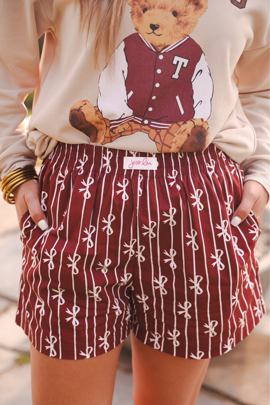 Maroon Bow Boxers