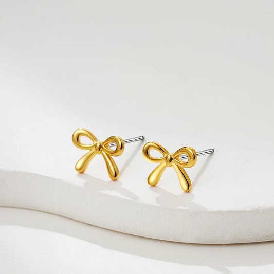 Gold Plated Bow Earrings