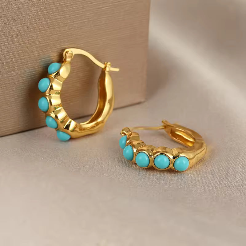 Turquoise Hoop Earrings