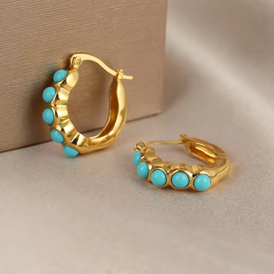 Turquoise Hoop Earrings