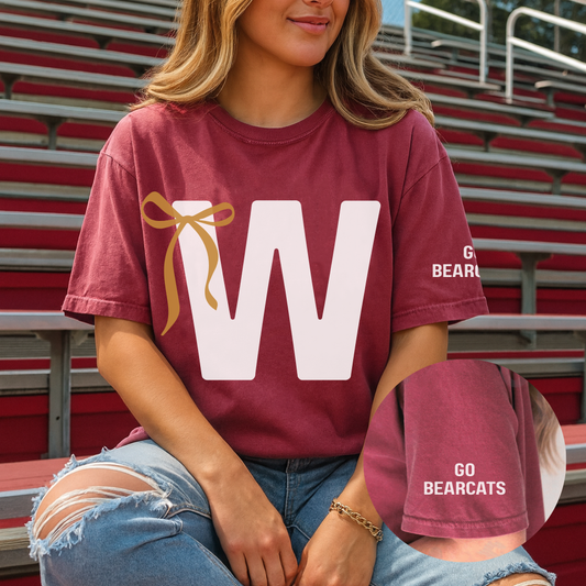Letter Bow Go Team Spirit Tee (Custom Design)