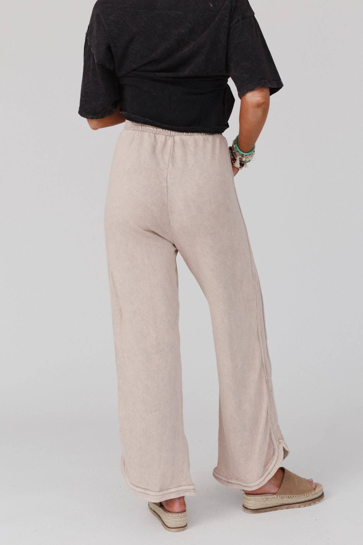 So Comfy Wide Leg Pant - Full Length (Taupe)