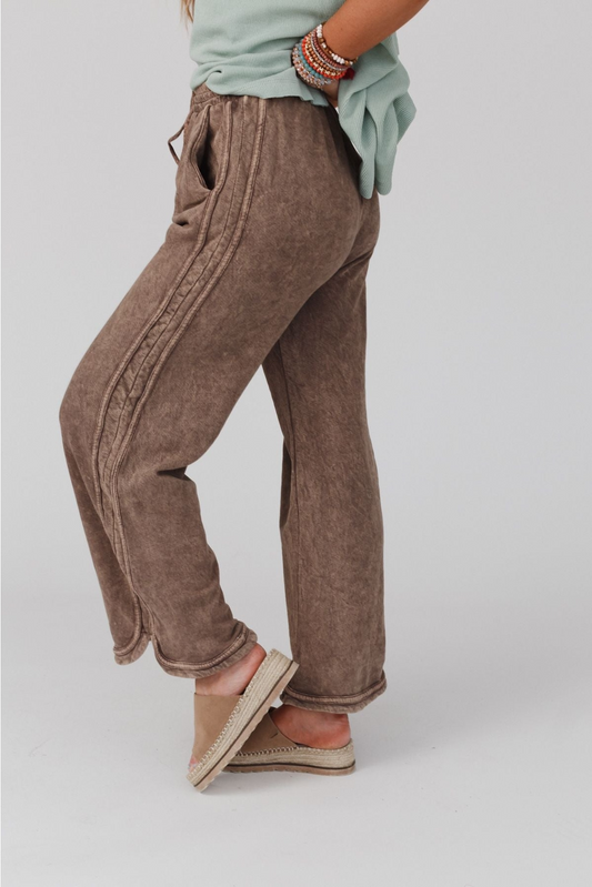 So Comfy Wide Leg Pant - Full Length (Mocha) - Preorder