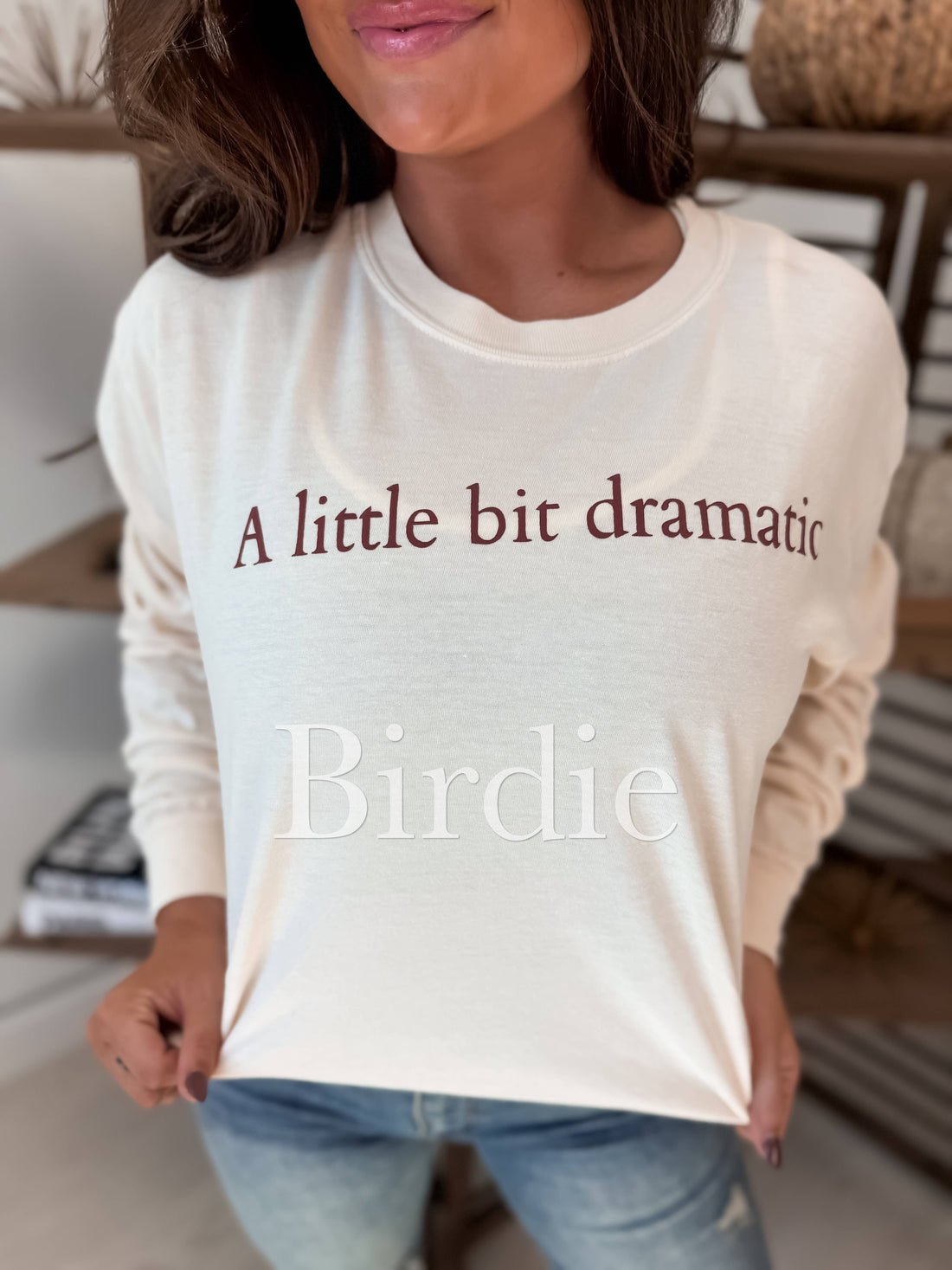A Little Bit Dramatic Long Sleeve Tee - Birdie (Preorder)