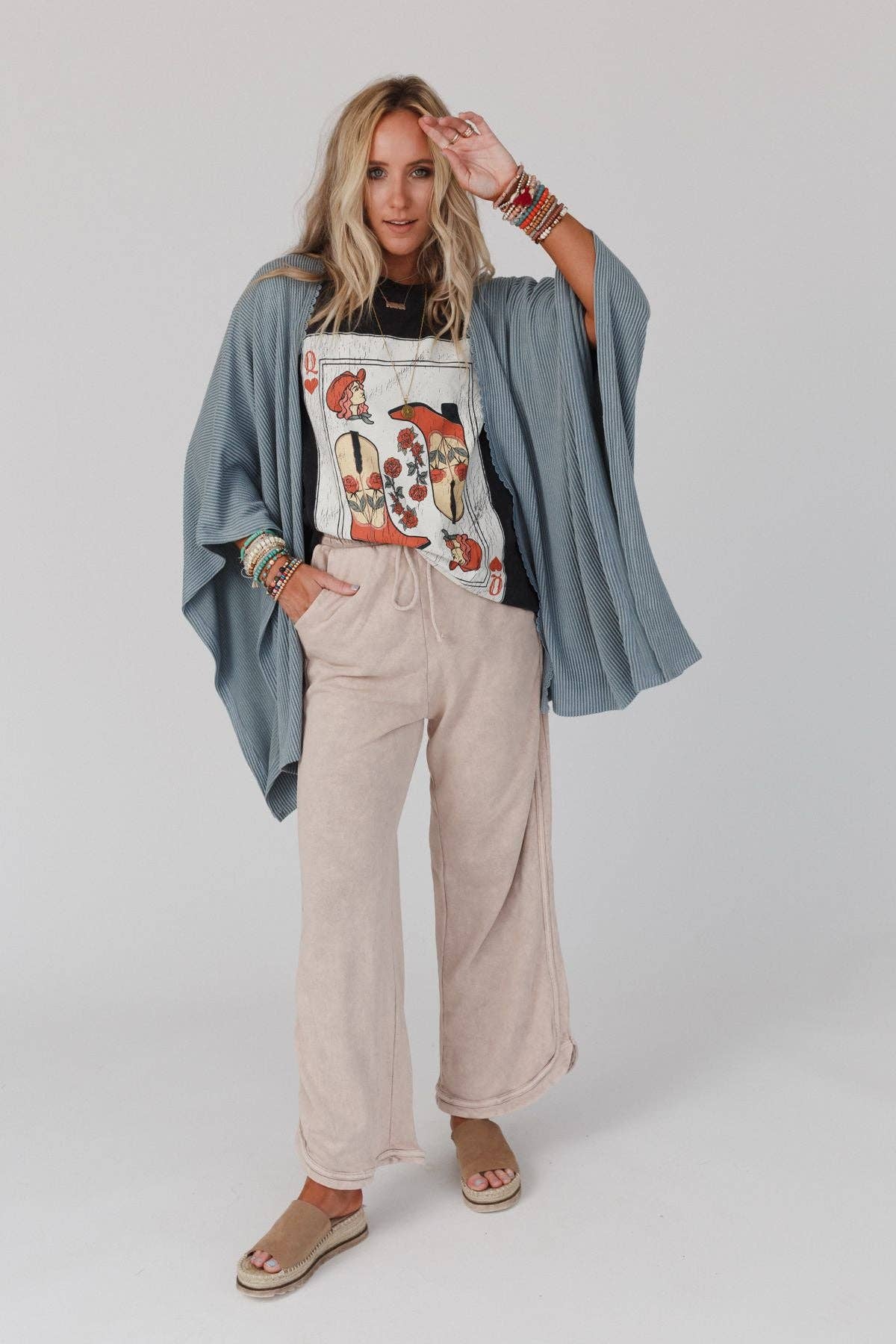 So Comfy Wide Leg Pant - Full Length (Taupe)